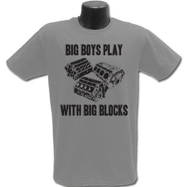 BDGNST003-SIL - Big Boys Play with Big Blocks Silver/Grey T-Shirt