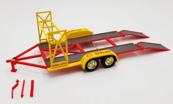GMP18948 - Shell Oil Diecast Metal 1:18th Red & Yellow Tandem Car Trailer